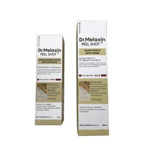 Dr. Melaxin Peel Shot Exfoliating White Rice Ampoule + Glow White Rice Toner NIB